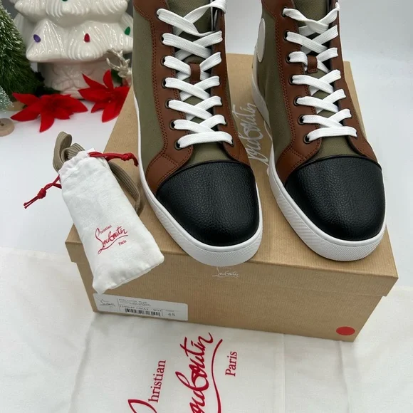 Christian Louboutin men's fun Louis high top sneakers size 45 made in Italy - Picture 6 of 10